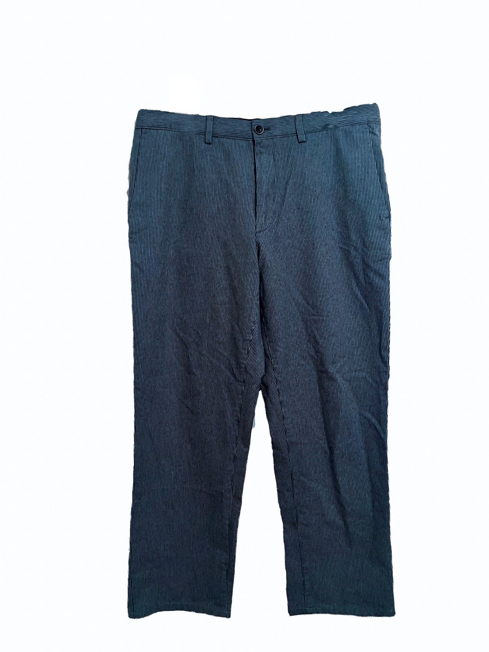 Banana Republic Men's Aiden Dress Pants Blue Subtle Stripes W34 L30 (hemmed)